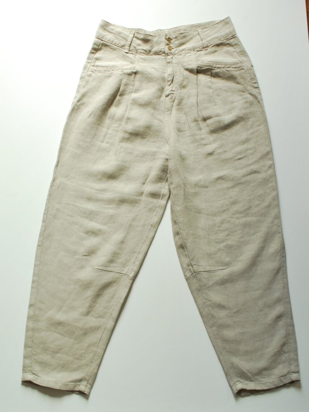 Poetry Tapered Leg Heavy Weight Linen Trousers | Tan | US 8
